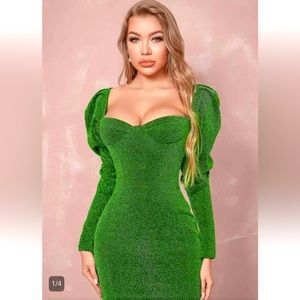 Size medium green metallic mini dress. Perfect for Christmas or the holidays!